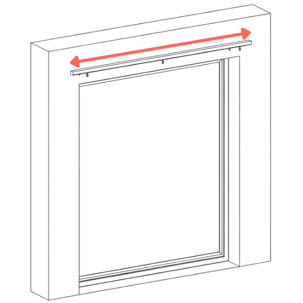 Calculate the curtain track width